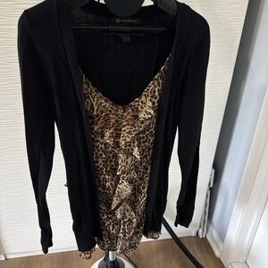 INC International Concepts Black and Leopard Dress